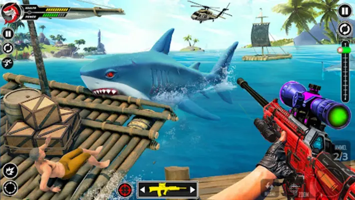 Shark Attack FPS Sniper Game android App screenshot 3